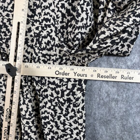 H&M Animal Print Shift Dress Long Sleeve Size Small Unlined Pullover Flowy Boho - Picture 8 of 12